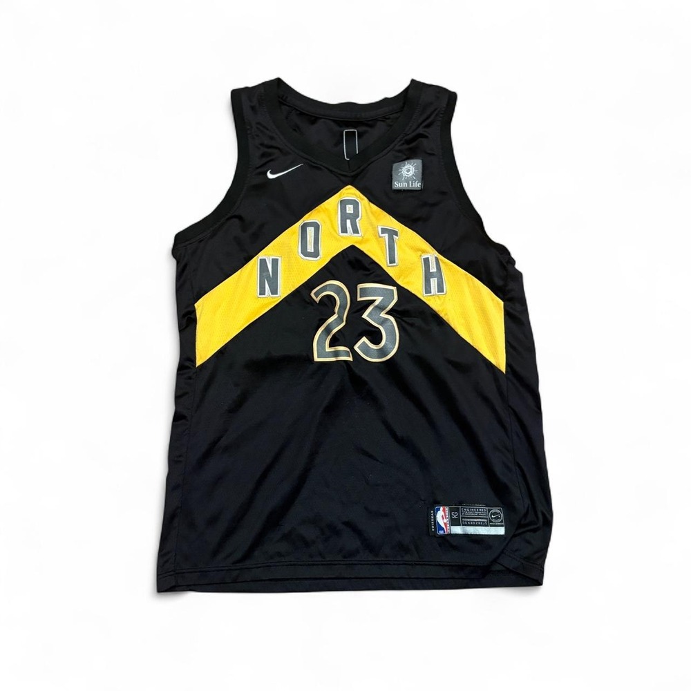 Nike Toronto Raptors Fred VanVleet 23 City Edition Swingman Jersey Black Gold 52